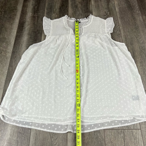 Torrid White Sheer Polka Dot Blouse - Picture 12 of 14